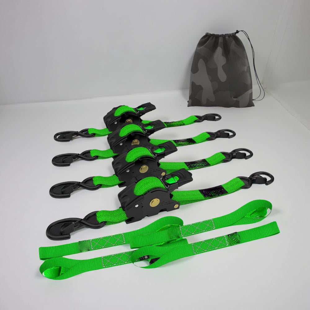 Self-Retracting Ratchet Cargo Straps