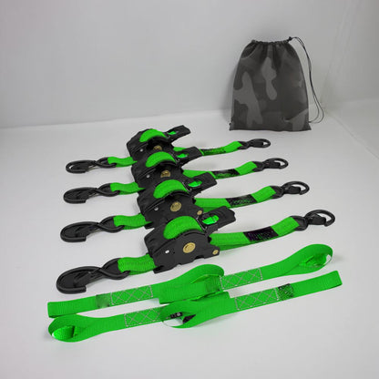 Self-Retracting Ratchet Cargo Straps