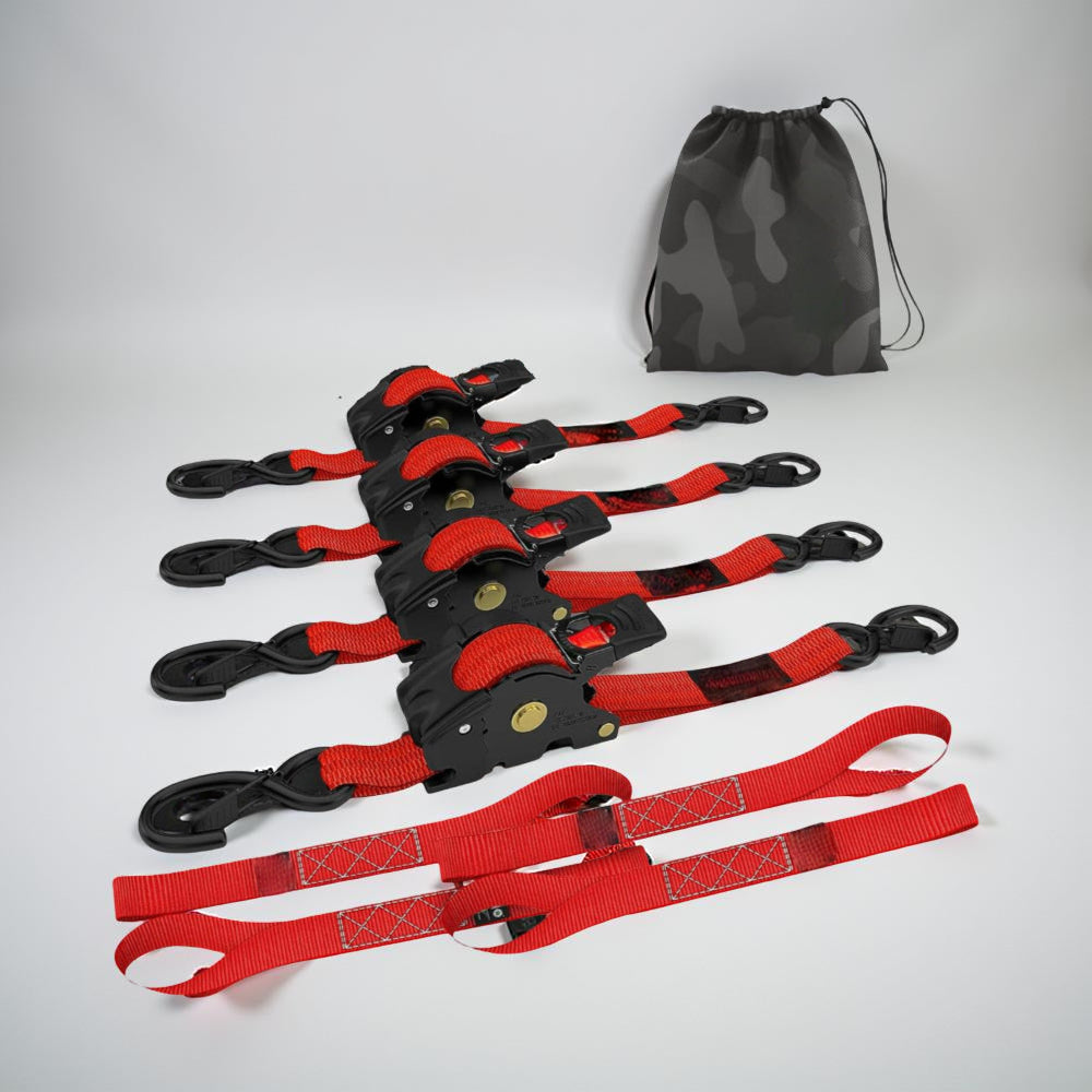 Self-Retracting Ratchet Cargo Straps