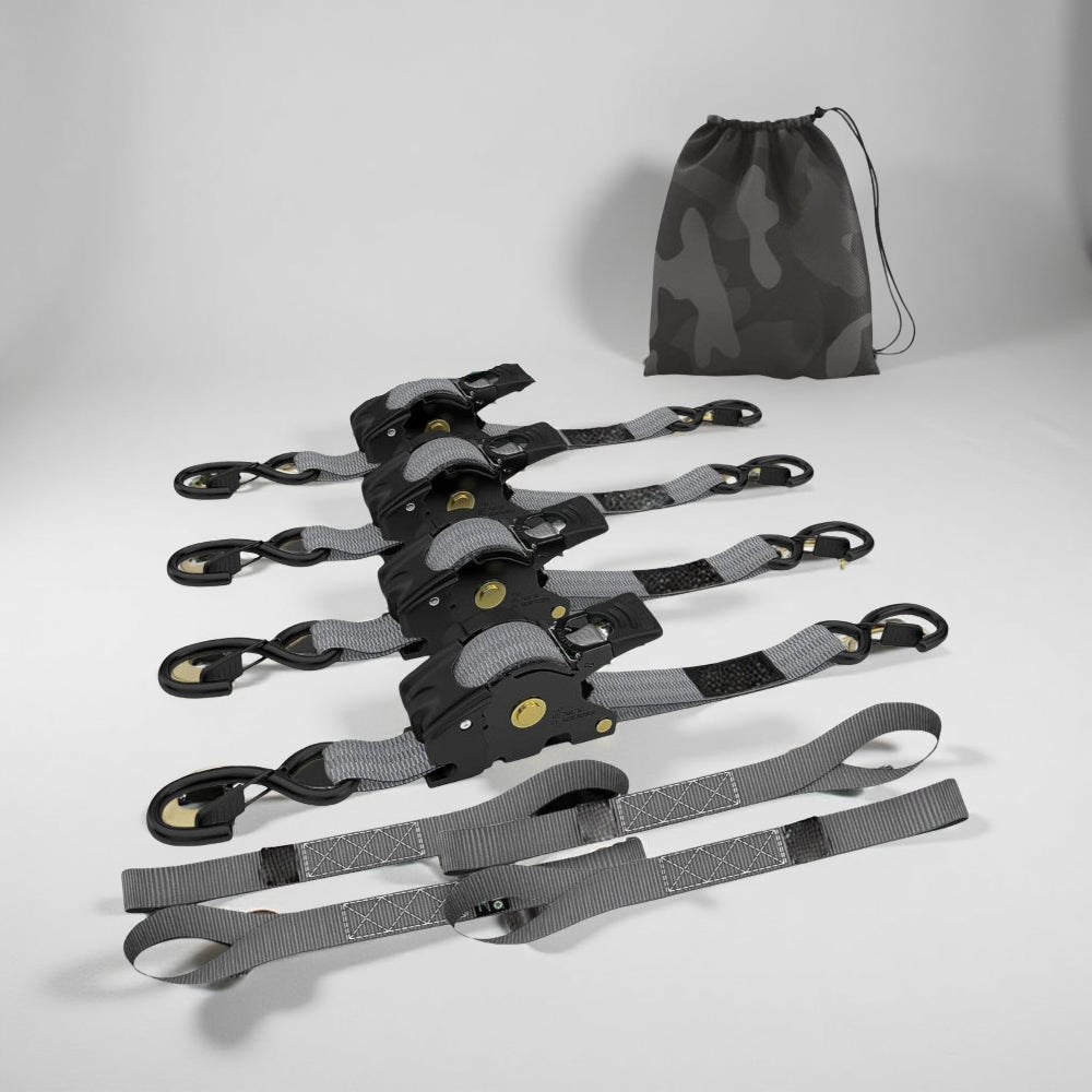 Self-Retracting Ratchet Cargo Straps