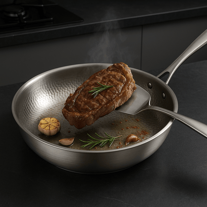 Uncoated Titanium Frying Pan for Induction