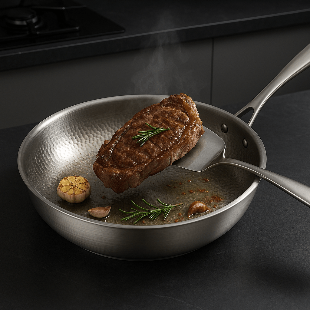 Uncoated Titanium Frying Pan for Induction