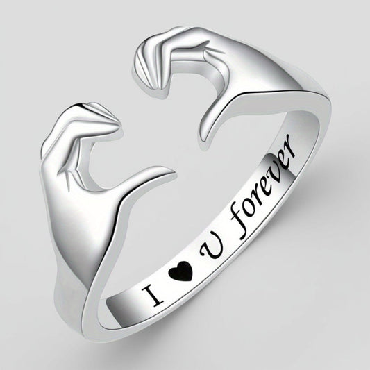 Adjustable Ring Embrace Motif Couple