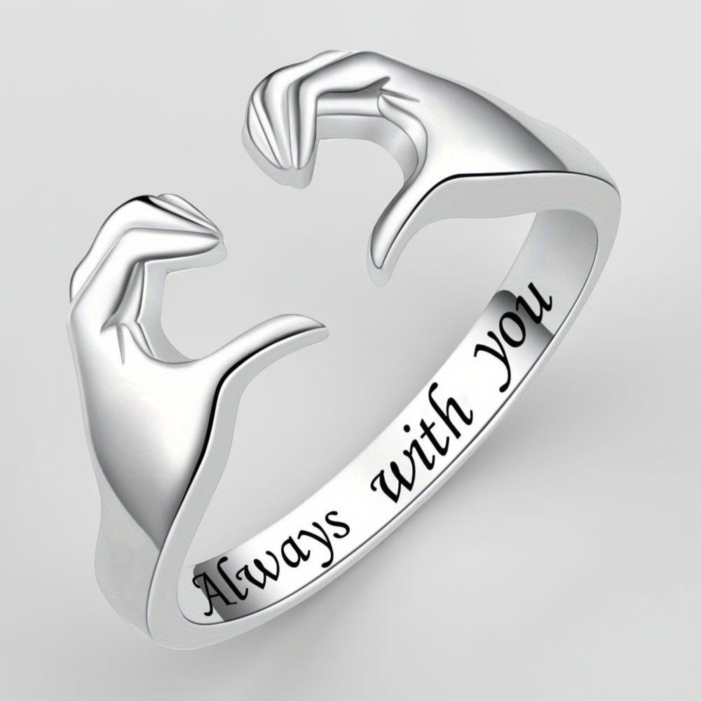 Adjustable Ring Embrace Motif Couple