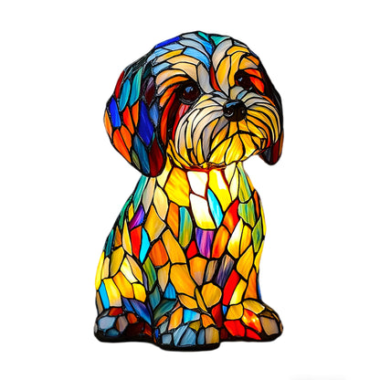 Dog Decorative Night Lamp Stained Glass Style