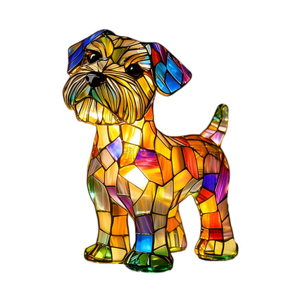 Dog Decorative Night Lamp Stained Glass Style