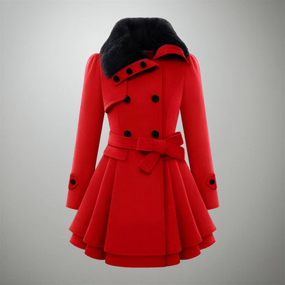Women's Winter Coat Lining Collar Long