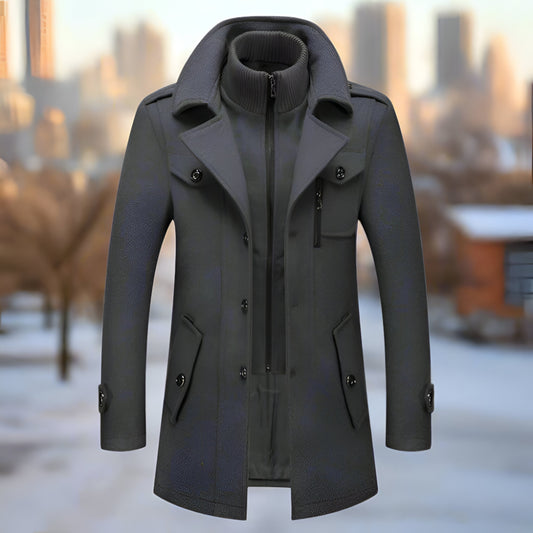 Men's Winter Coat Insulated High Collar Textile