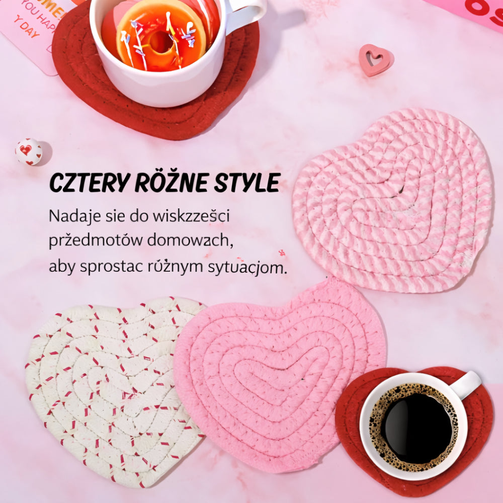 Decorative Heart Table Mats Set of Four