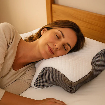Contoured Pillow for Head and Neck Sleeping