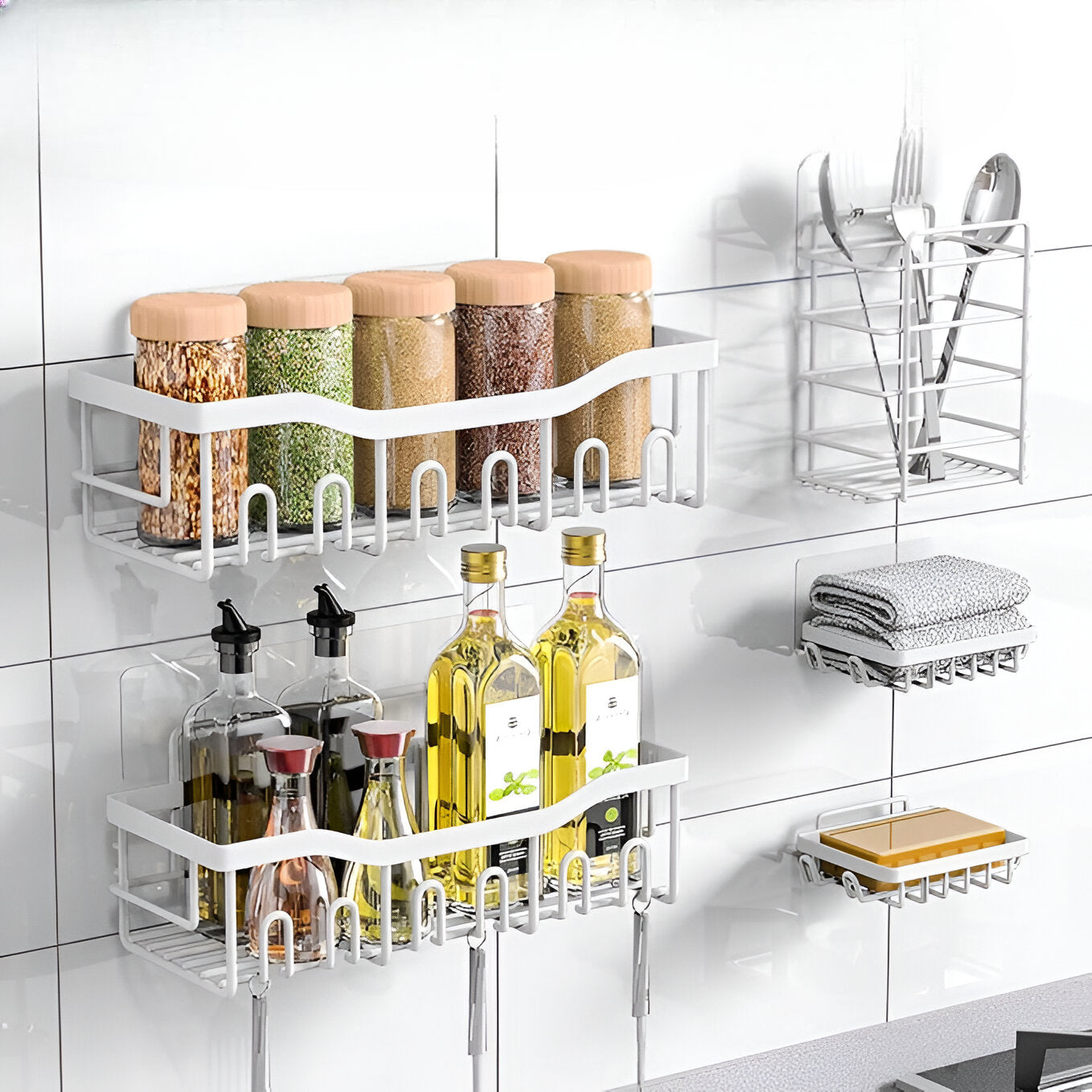 Półka Prysznicowa Metalowa Samoprzylepna Bez Wiercenia