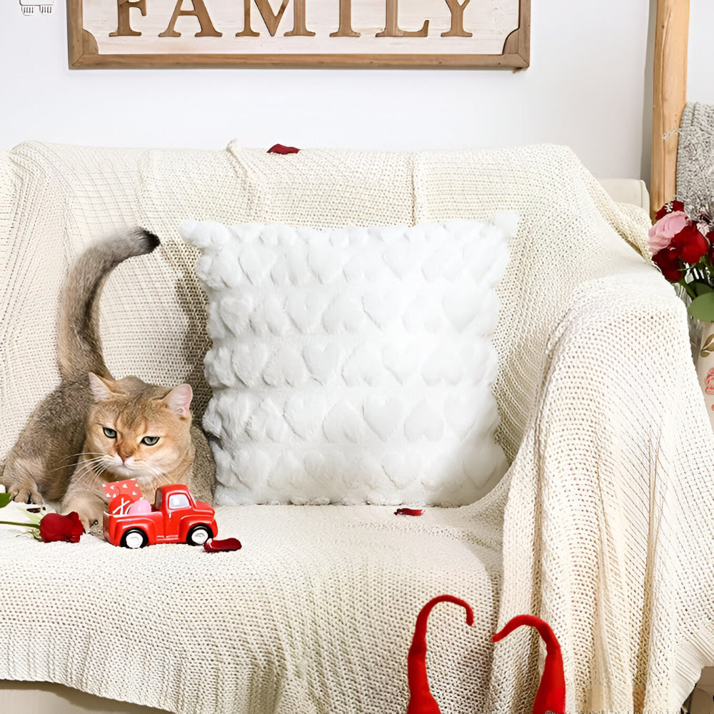 Poszewka Dekoracyjna Sezonowa Motyw Serc Wnętrza