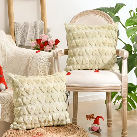 Seasonal Decorative Pillowcase Heart Motif Interior