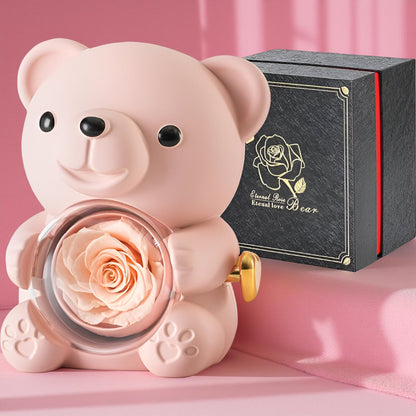 Decorative Bear Rose Inside Gift Figure