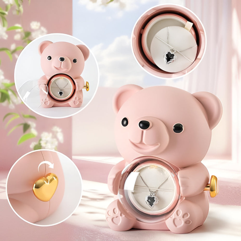 Decorative Bear Rose Inside Gift Figure