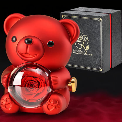 Decorative Bear Rose Inside Gift Figure