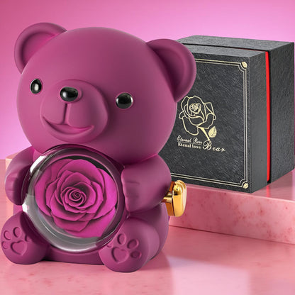 Decorative Bear Rose Inside Gift Figure