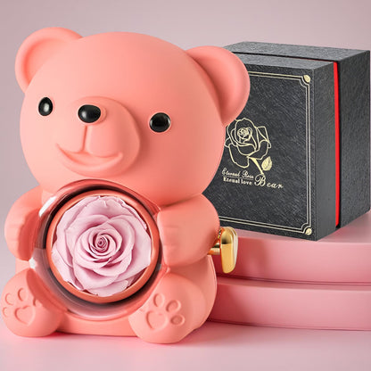 Decorative Bear Rose Inside Gift Figure