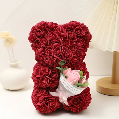 Valentine's Gift Teddy Bear Rose Table Decoration