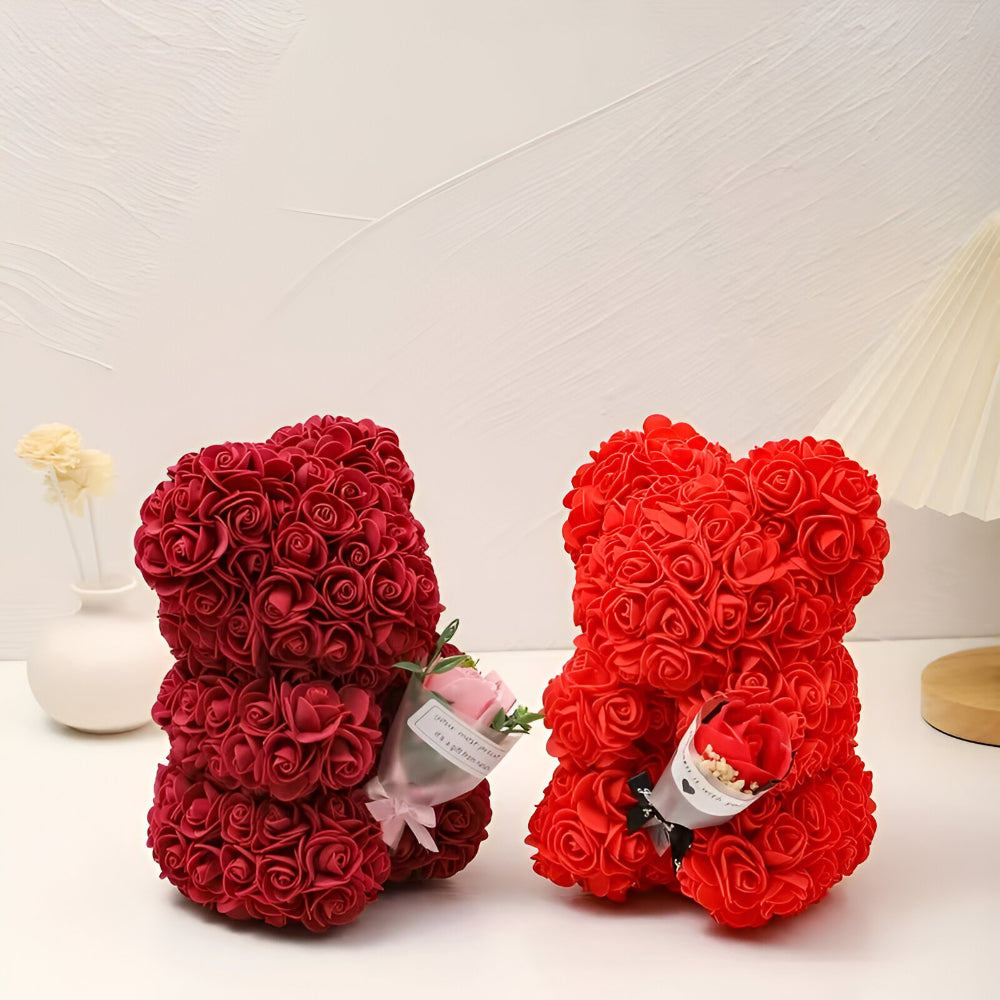 Valentine's Gift Teddy Bear Rose Table Decoration