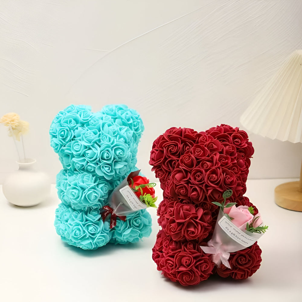 Valentine's Gift Teddy Bear Rose Table Decoration