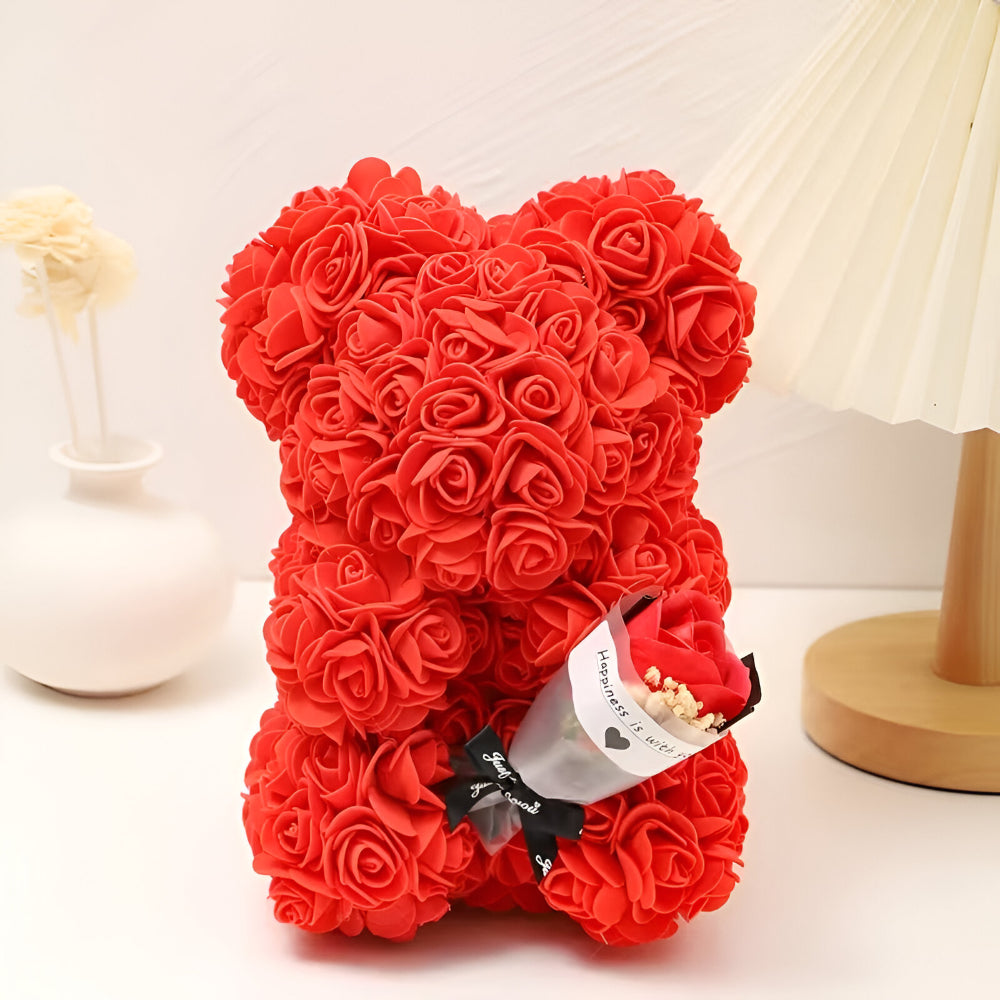 Valentine's Gift Teddy Bear Rose Table Decoration