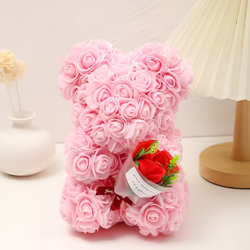Valentine's Gift Teddy Bear Rose Table Decoration