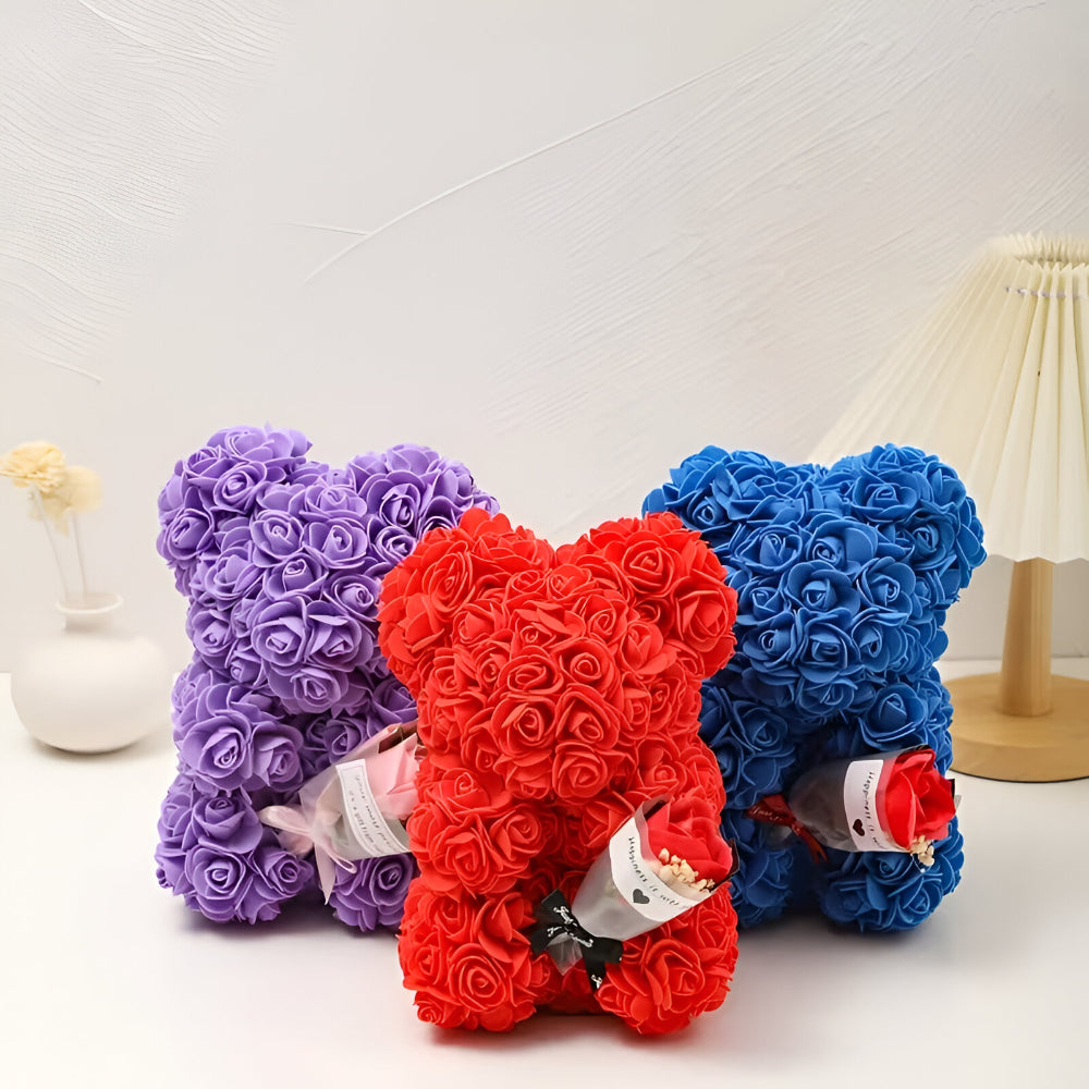 Valentine's Gift Teddy Bear Rose Table Decoration