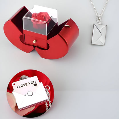 Pudełko Prezentowe Jabłko Róża Biżuteria Okazjonalna