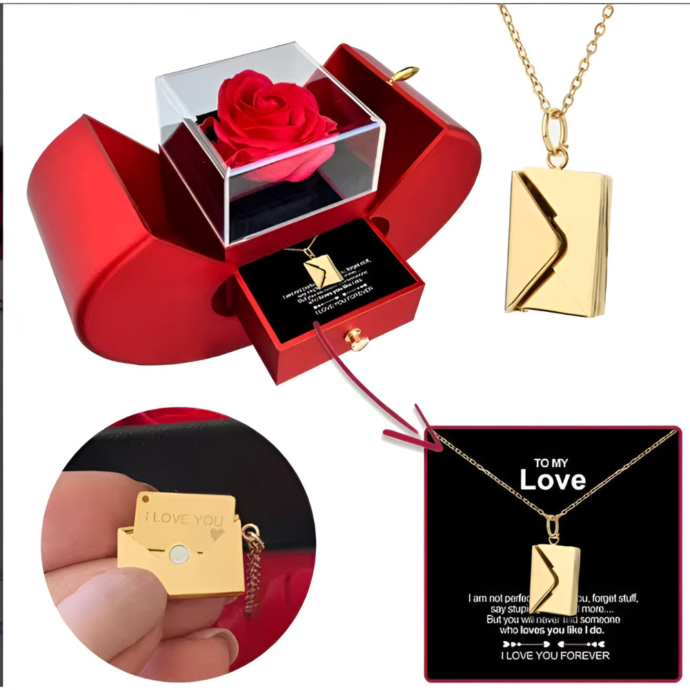 Pudełko Prezentowe Jabłko Róża Biżuteria Okazjonalna