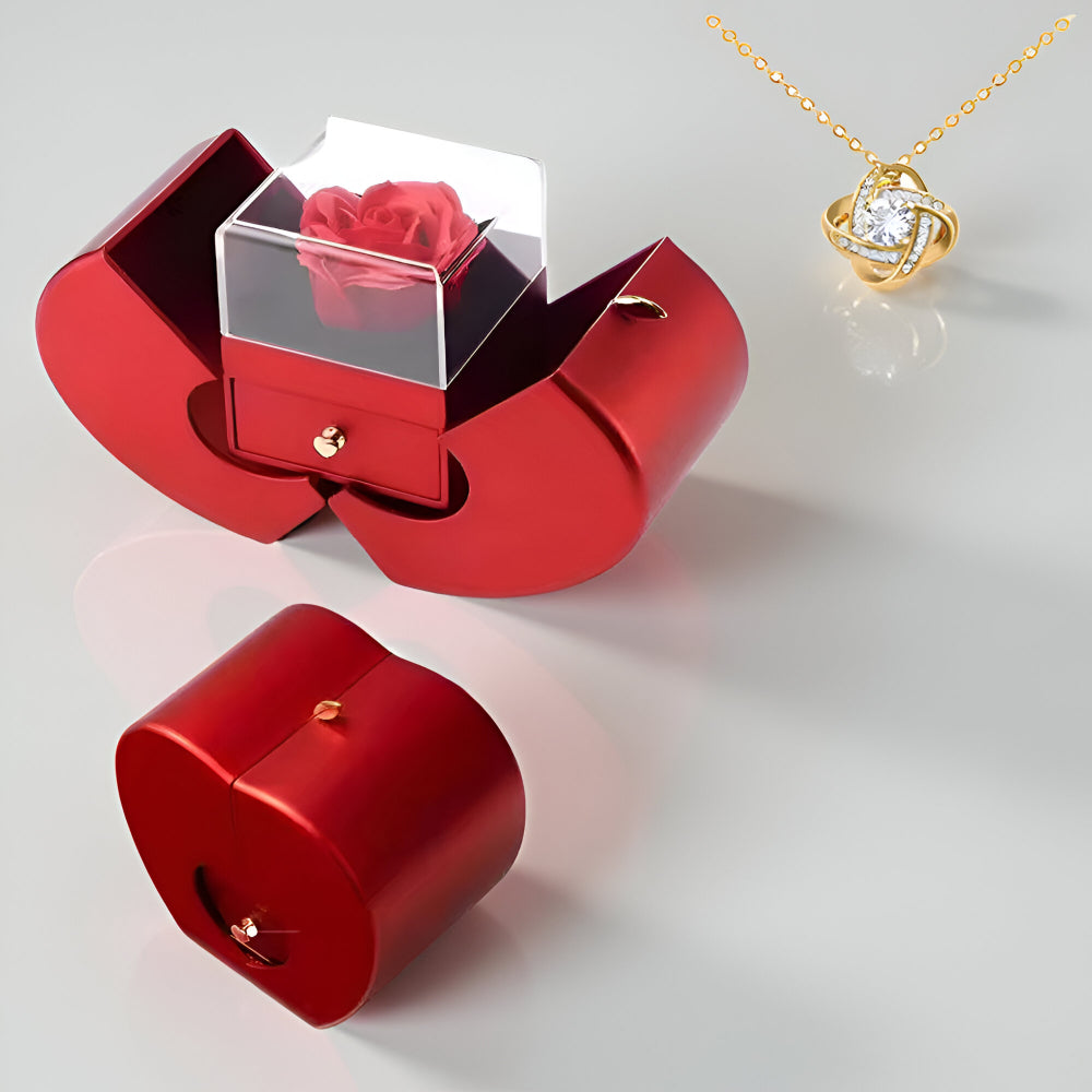 Pudełko Prezentowe Jabłko Róża Biżuteria Okazjonalna