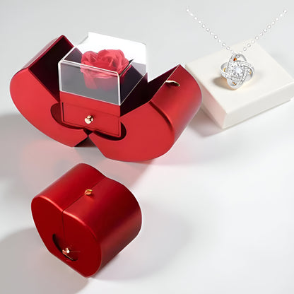 Pudełko Prezentowe Jabłko Róża Biżuteria Okazjonalna