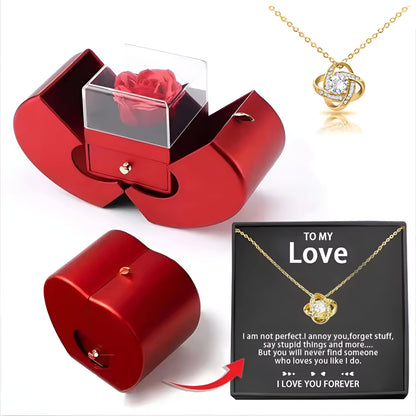 Pudełko Prezentowe Jabłko Róża Biżuteria Okazjonalna