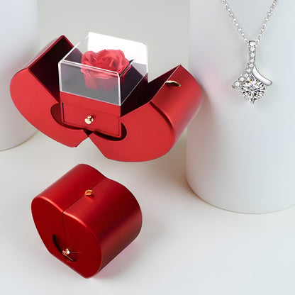 Pudełko Prezentowe Jabłko Róża Biżuteria Okazjonalna