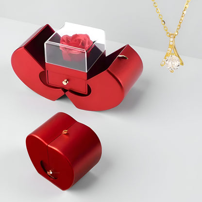 Pudełko Prezentowe Jabłko Róża Biżuteria Okazjonalna