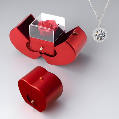 Pudełko Prezentowe Jabłko Róża Biżuteria Okazjonalna