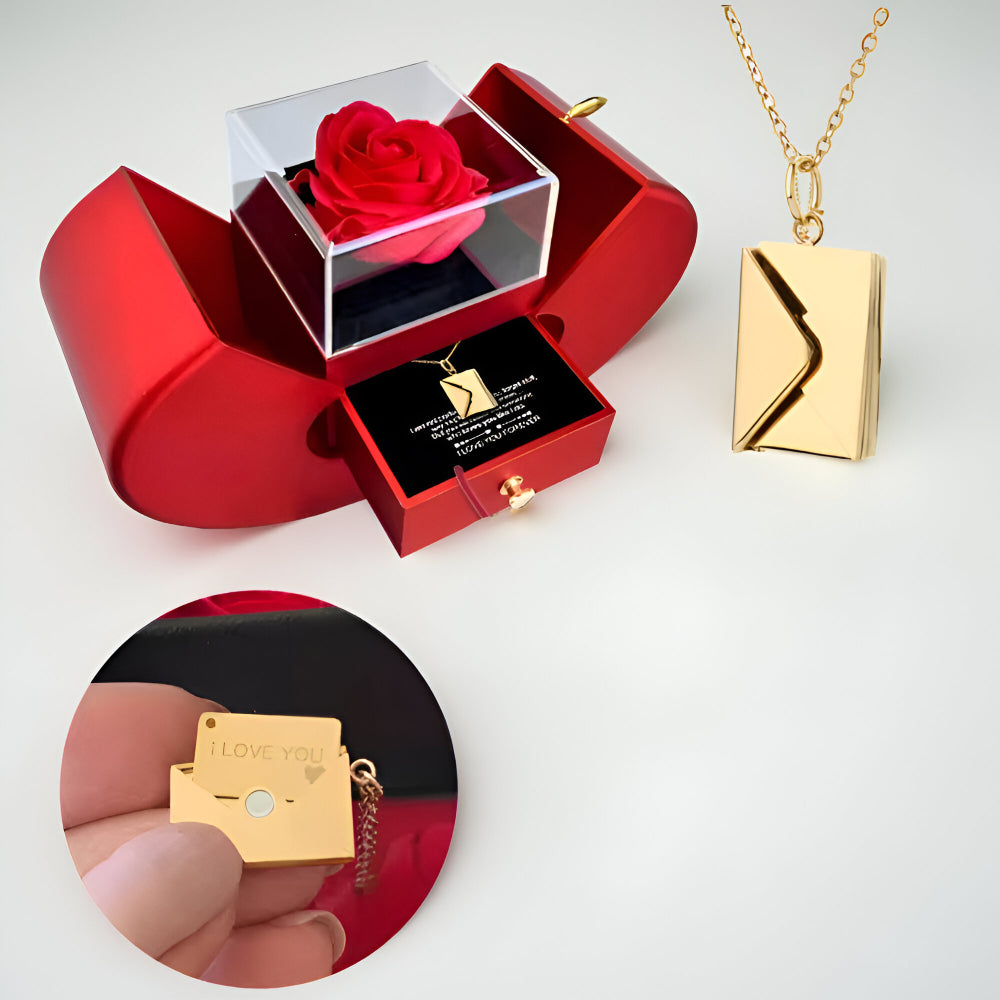 Pudełko Prezentowe Jabłko Róża Biżuteria Okazjonalna