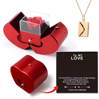 Pudełko Prezentowe Jabłko Róża Biżuteria Okazjonalna