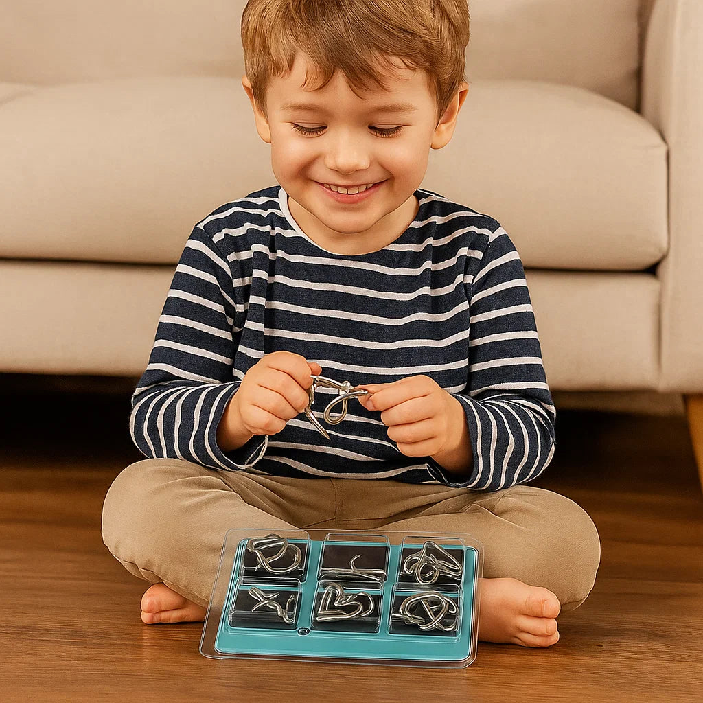 Puzzle Logiczne Metalowe Zestaw Umysłowy Rodzinny