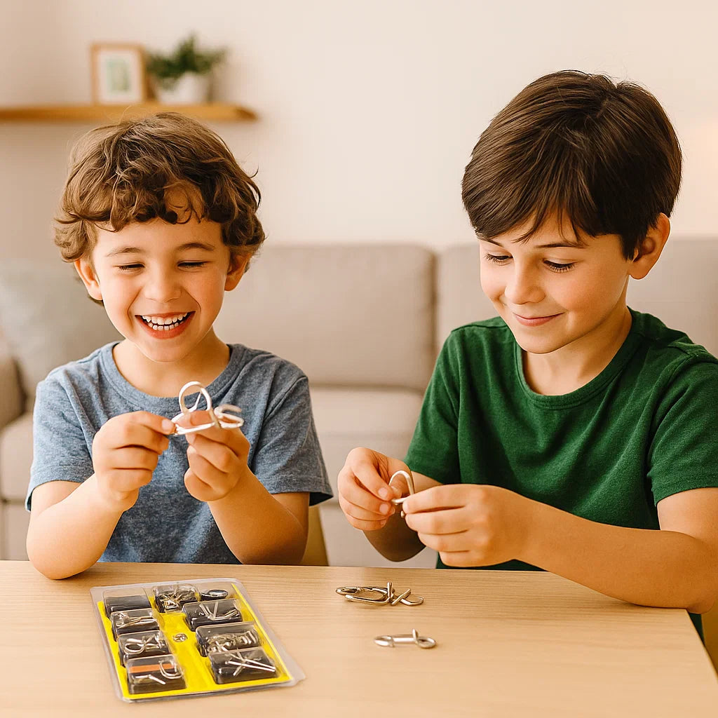 Puzzle Logiczne Metalowe Zestaw Umysłowy Rodzinny