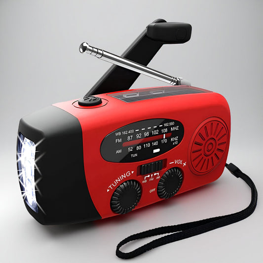 Emergency Hand-Crank Solar Radio Flashlight Power Bank