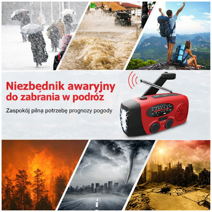 Emergency Hand-Crank Solar Radio Flashlight Power Bank