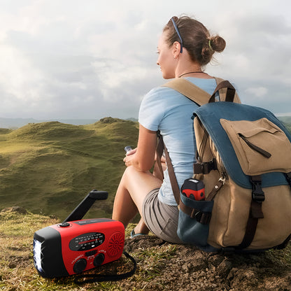 Emergency Hand-Crank Solar Radio Flashlight Power Bank