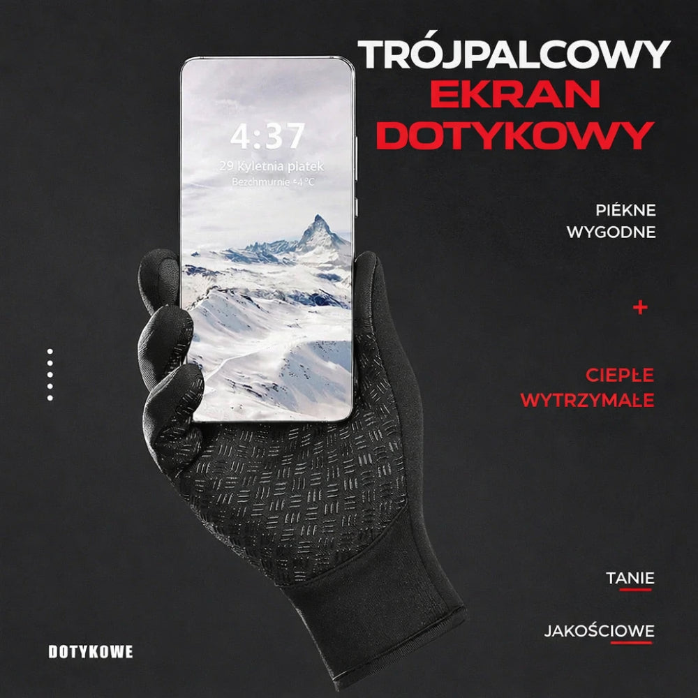 Rękawice Zimowe Dotykowe Antypoślizgowe Plenerowy