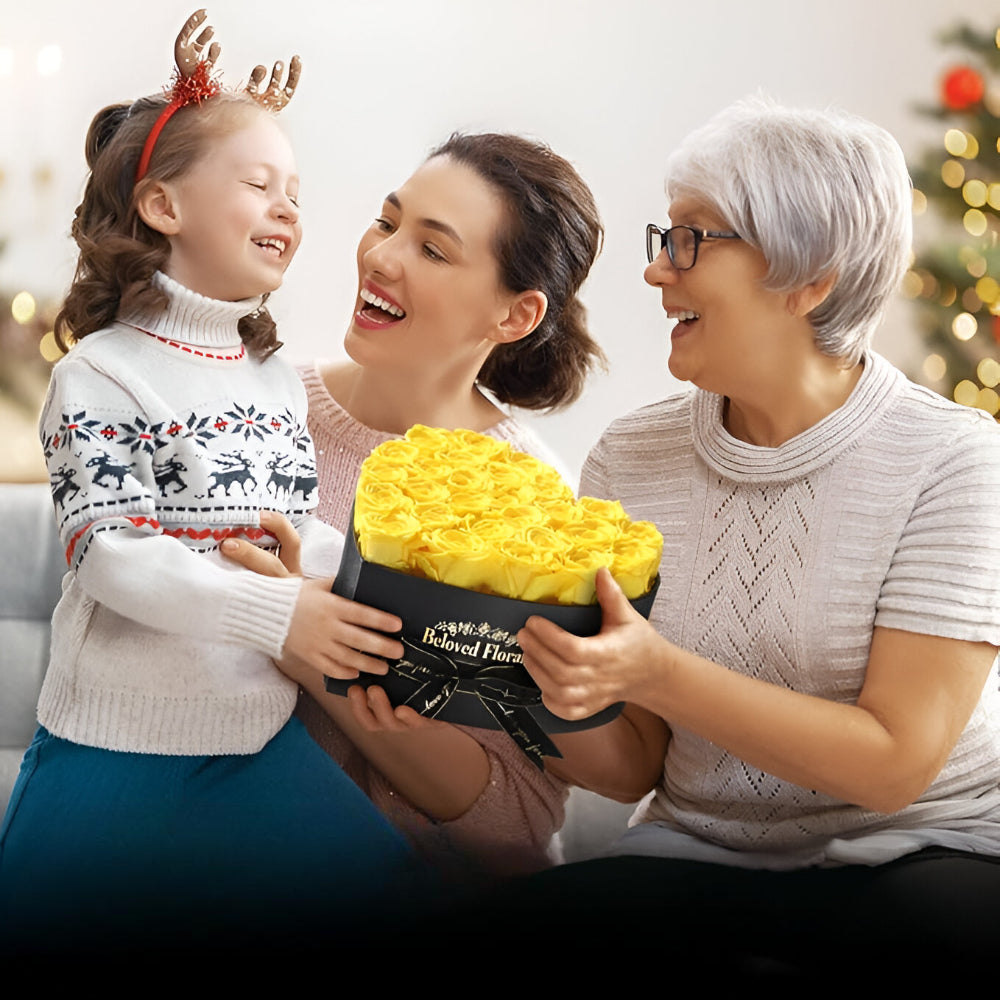 Heart Stabilized Roses Decorative Gift Box