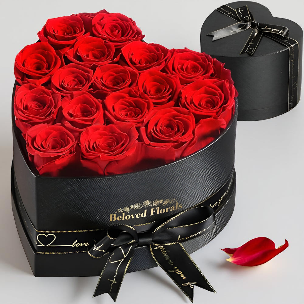 Heart Stabilized Roses Decorative Gift Box