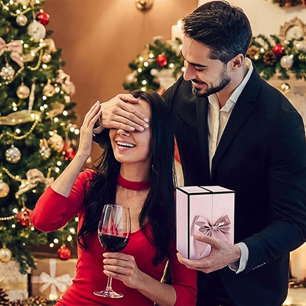 Róże Stabilizowane Zestaw Prezentowy Serce Naszyjnik