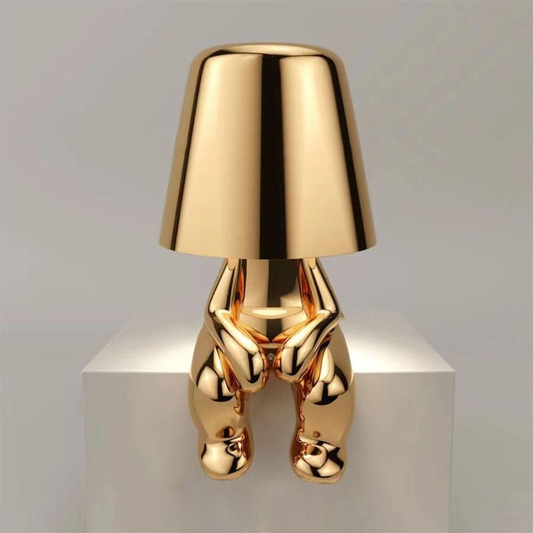 Golden Sculptural Table Lamp | Modern Decoration