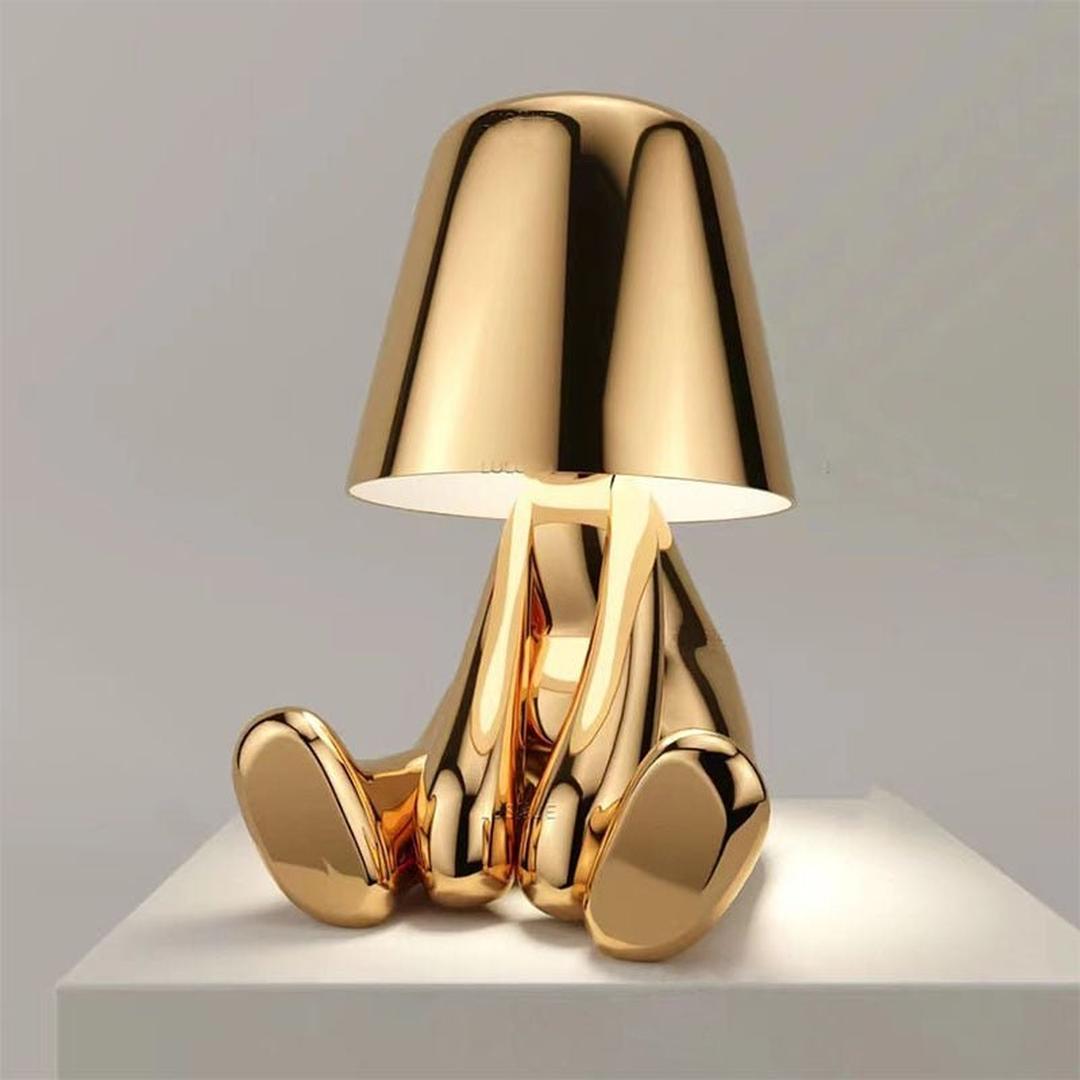 Golden Sculptural Table Lamp | Modern Decoration