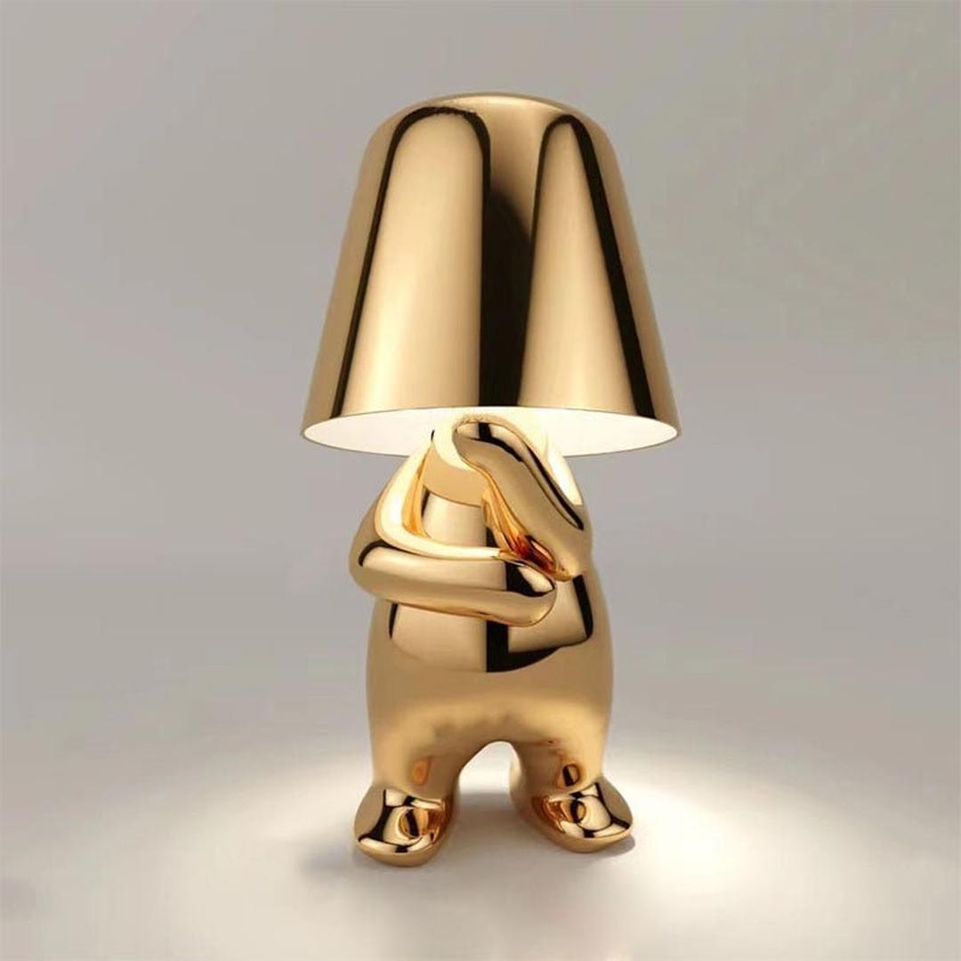 Golden Sculptural Table Lamp | Modern Decoration